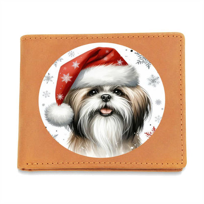 Christmas Dog - Shih Tzu - Leather Wallet