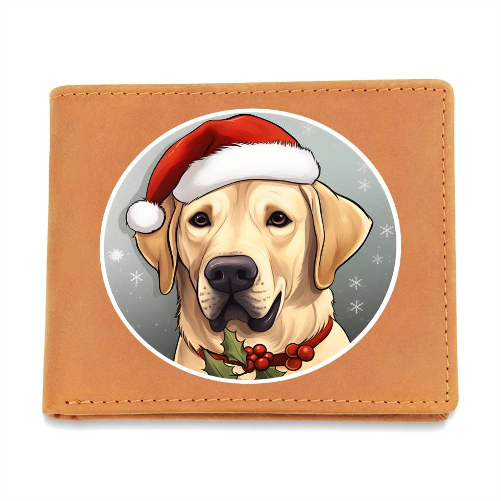 Dog Stained Glass Christmas Design 016 - Leather Wallet