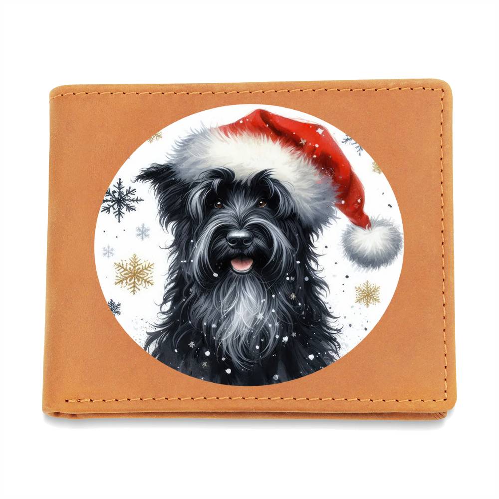 Christmas Dog - Black Russian Terrier - Leather Wallet