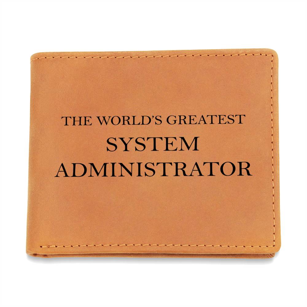 World's Greatest System Administrator - Leather Wallet