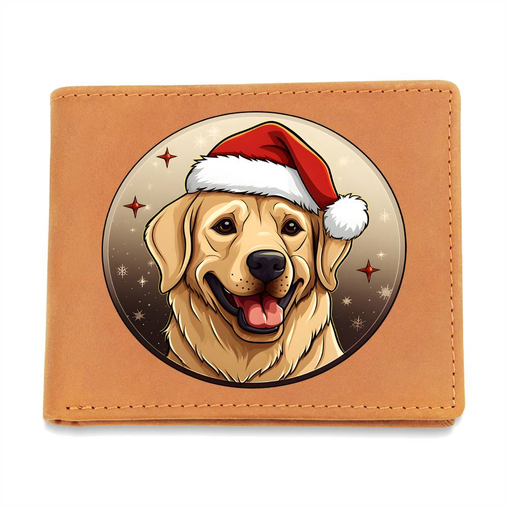 Dog Stained Glass Christmas Design 027 - Leather Wallet