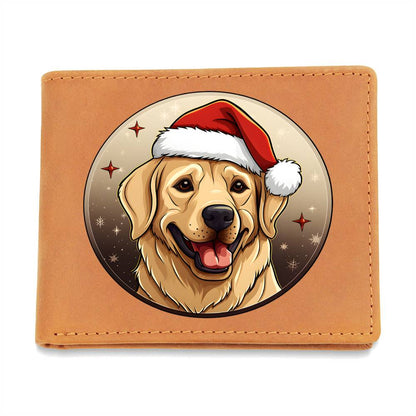 Dog Stained Glass Christmas Design 027 - Leather Wallet