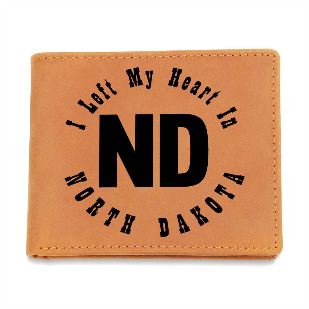 Heart In North Dakota v01 - Leather Wallet