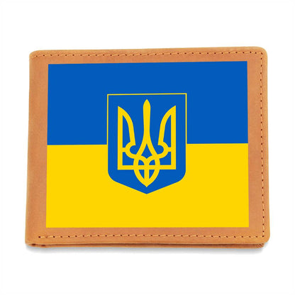 Tryzub And Flag Of Ukraine - Leather Wallet