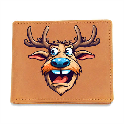 Funny Reindeer Face 05 - Leather Wallet