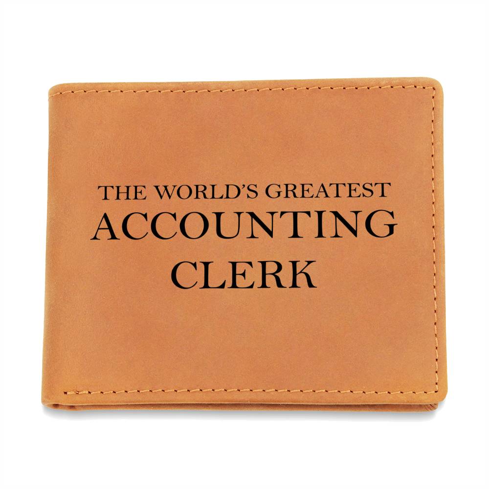 World's Greatest Accounting Clerk - Leather Wallet