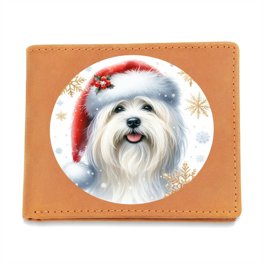 Christmas Dog - Coton De Tulear - Leather Wallet