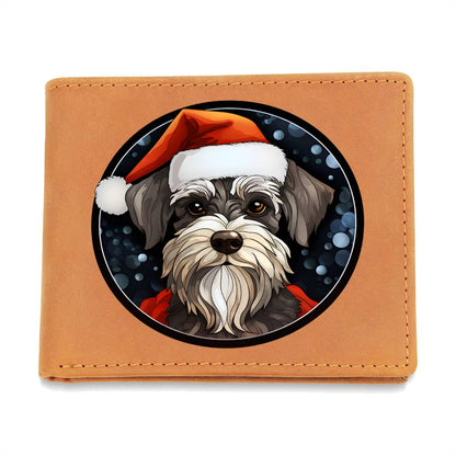Dog Stained Glass Christmas Design 018 - Leather Wallet