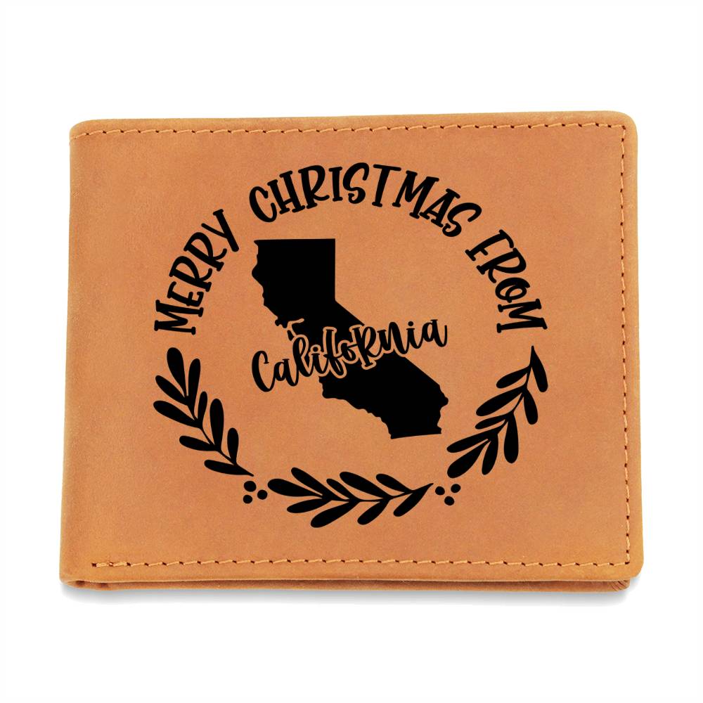 Merry Christmas From California - Leather Wallet