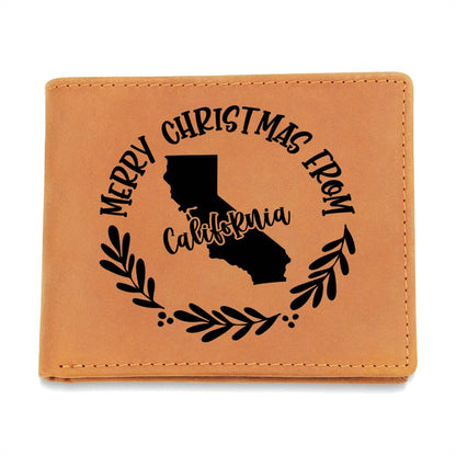 Merry Christmas From California - Leather Wallet