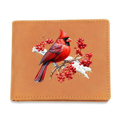 Christmas Cardinal 009 - Leather Wallet