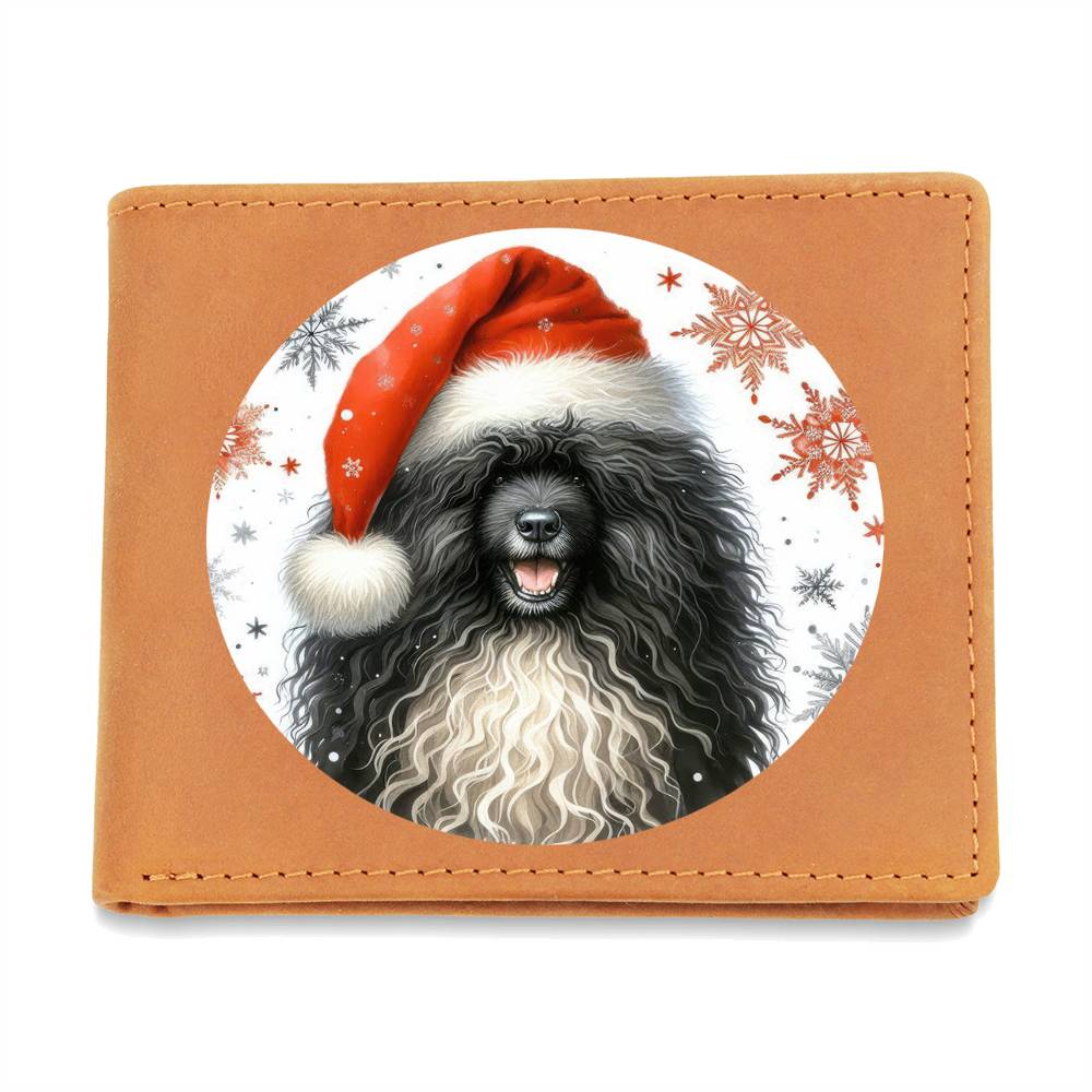 Christmas Dog - Puli - Leather Wallet