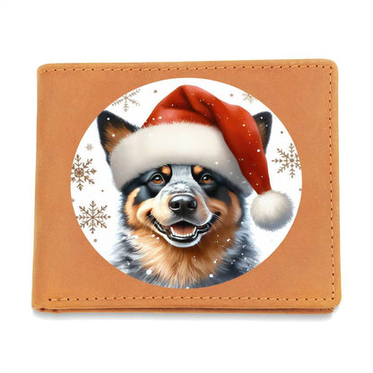 Christmas Dog - Australian Cattle Dog - Leather Wallet