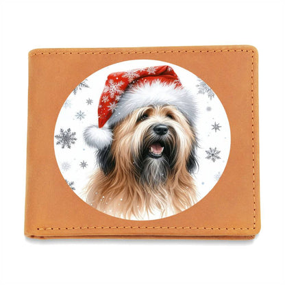 Christmas Dog - Briard - Leather Wallet