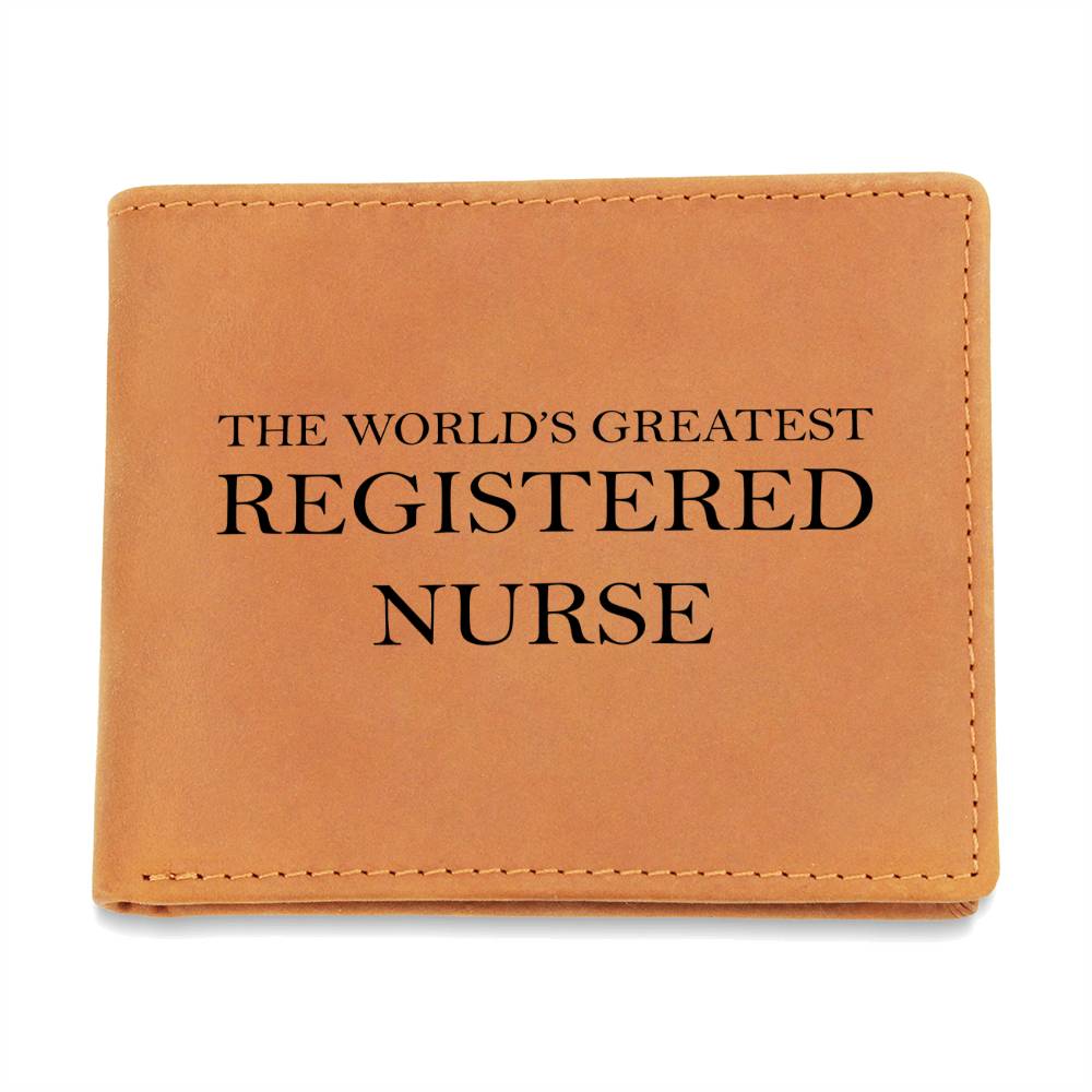 World's Greatest Registered Nurse - Leather Wallet