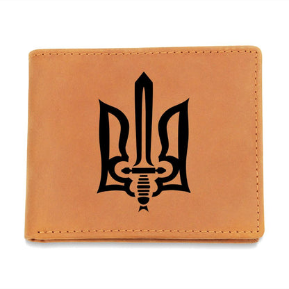 Stylized Tryzub (Black) - Leather Wallet
