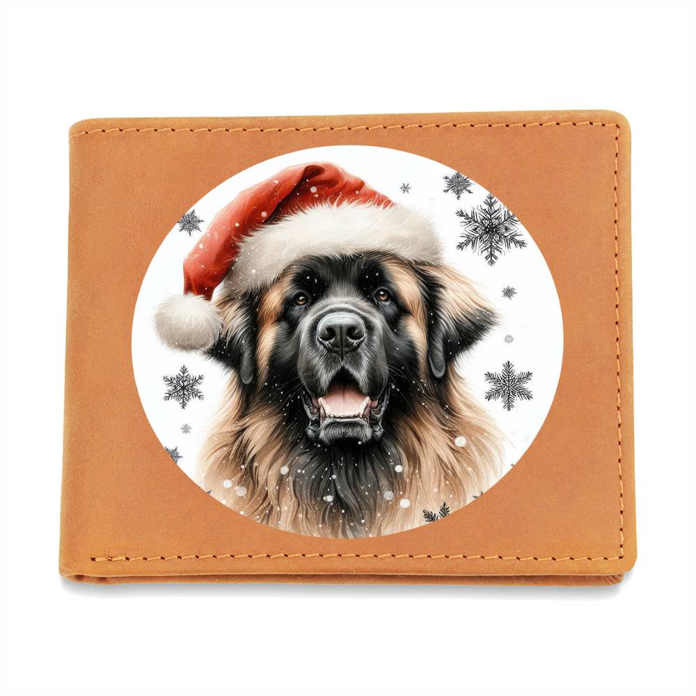 Christmas Dog - Leonberger - Leather Wallet