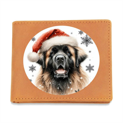 Christmas Dog - Leonberger - Leather Wallet