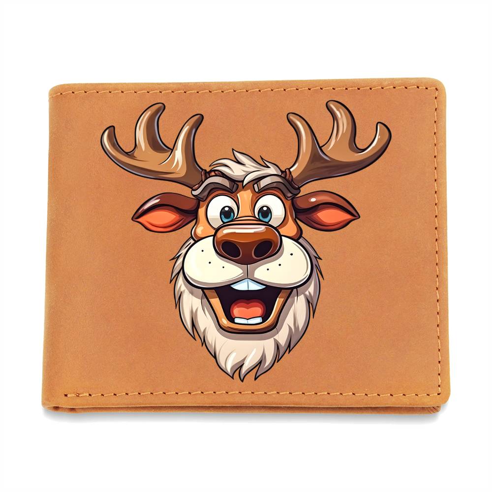 Funny Reindeer Face 08 - Leather Wallet