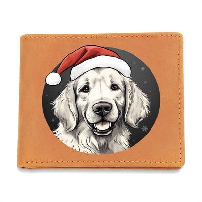 Dog Stained Glass Christmas Design 013 - Leather Wallet