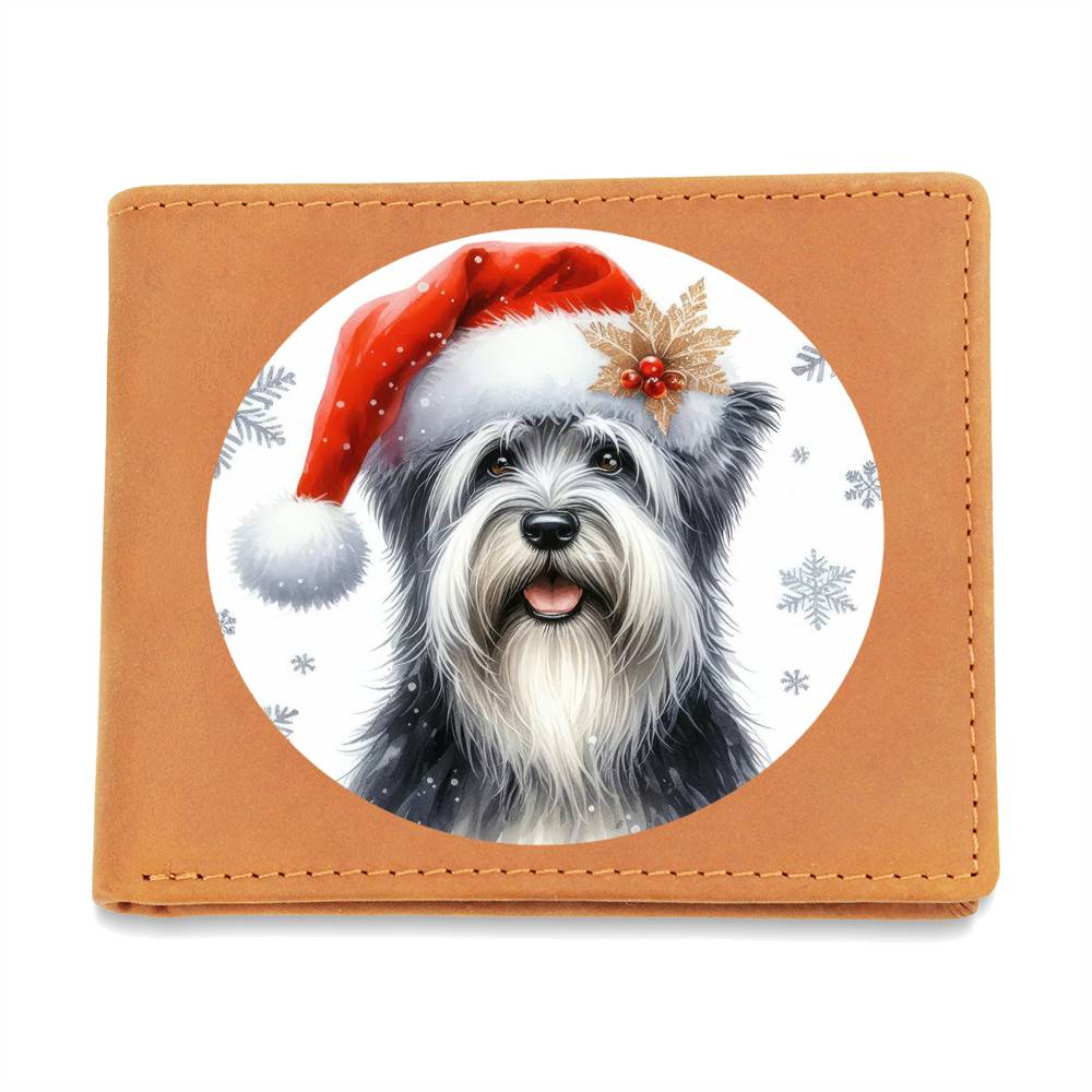 Christmas Dog - Sealyham Terrier - Leather Wallet