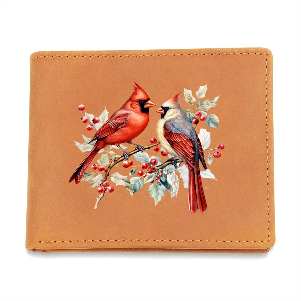Christmas Cardinal 014 - Leather Wallet