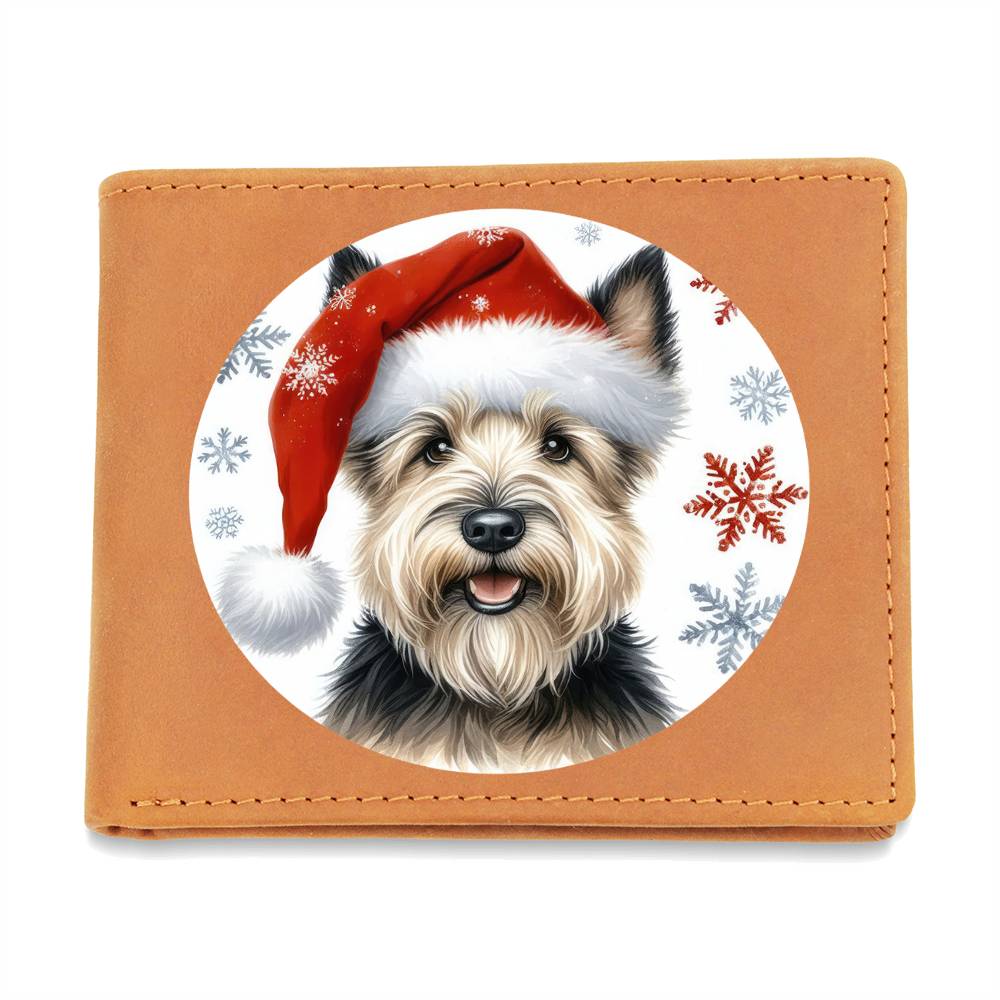 Christmas Dog - Scottish Terrier - Leather Wallet