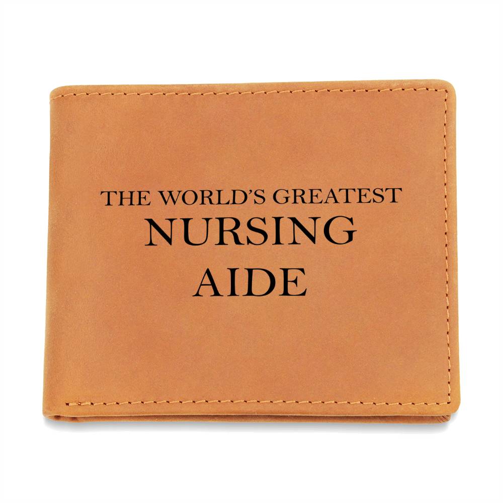World's Greatest Nursing Aide - Leather Wallet