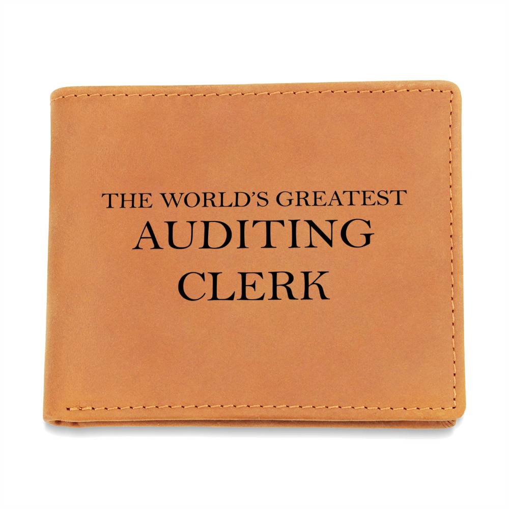 World's Greatest Auditing Clerk - Leather Wallet