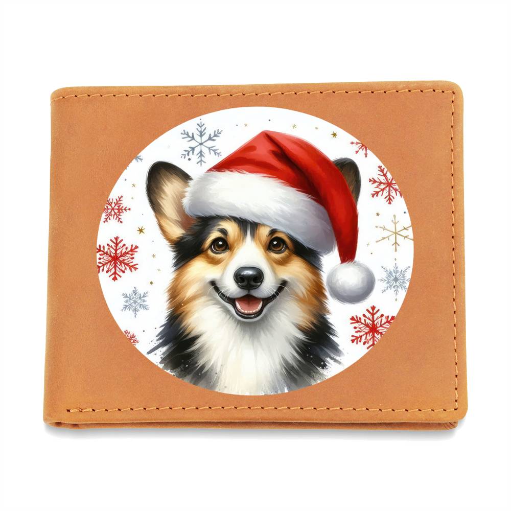 Christmas Dog - Cardigan Welsh Corgi - Leather Wallet