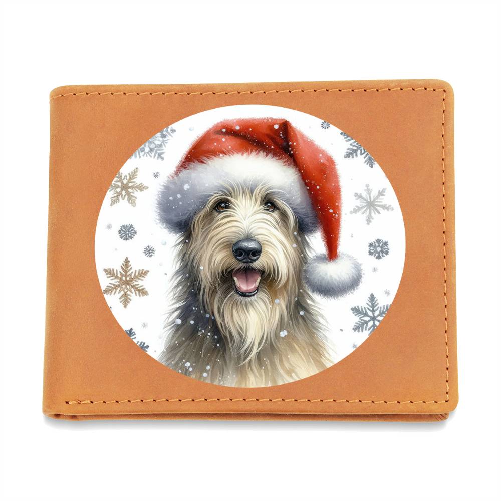 Christmas Dog - Irish Wolfhound - Leather Wallet