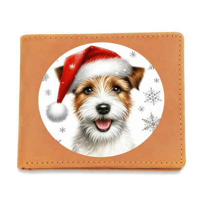 Christmas Dog - Parson Russell Terrier - Leather Wallet