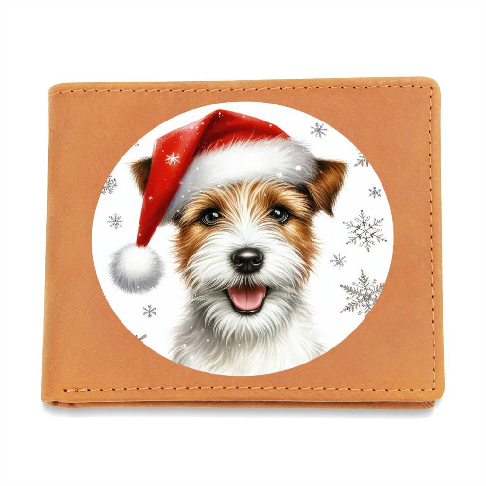 Christmas Dog - Parson Russell Terrier - Leather Wallet