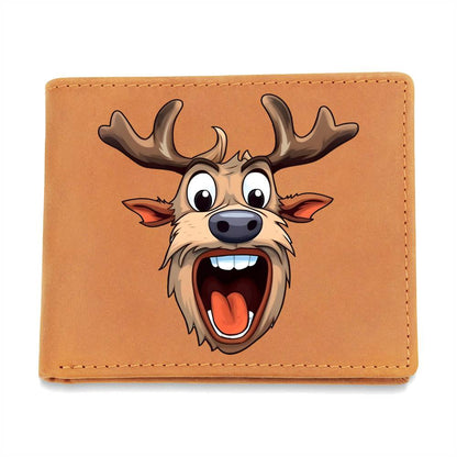 Funny Reindeer Face 06 - Leather Wallet