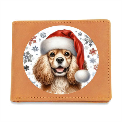 Christmas Dog - American Cocker Spaniel - Leather Wallet