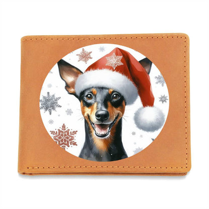 Christmas Dog - Manchester Terrier - Leather Wallet