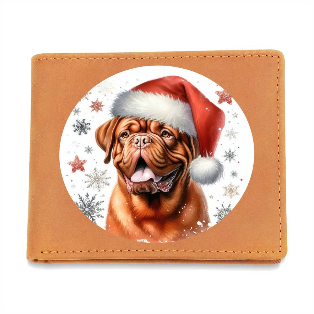 Christmas Dog - Dogue de Bordeaux - Leather Wallet