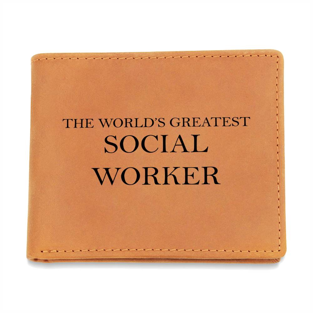 World's Greatest Social Worker - Leather Wallet