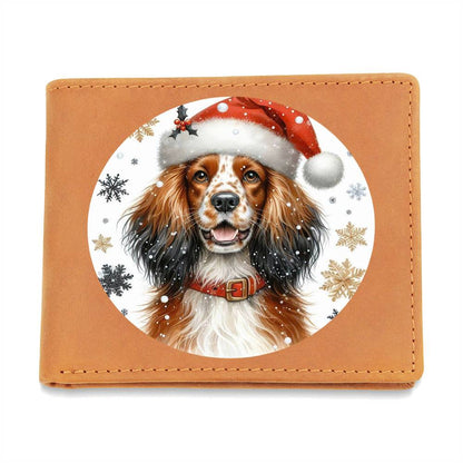 Christmas Dog - Sussex Spaniel - Leather Wallet