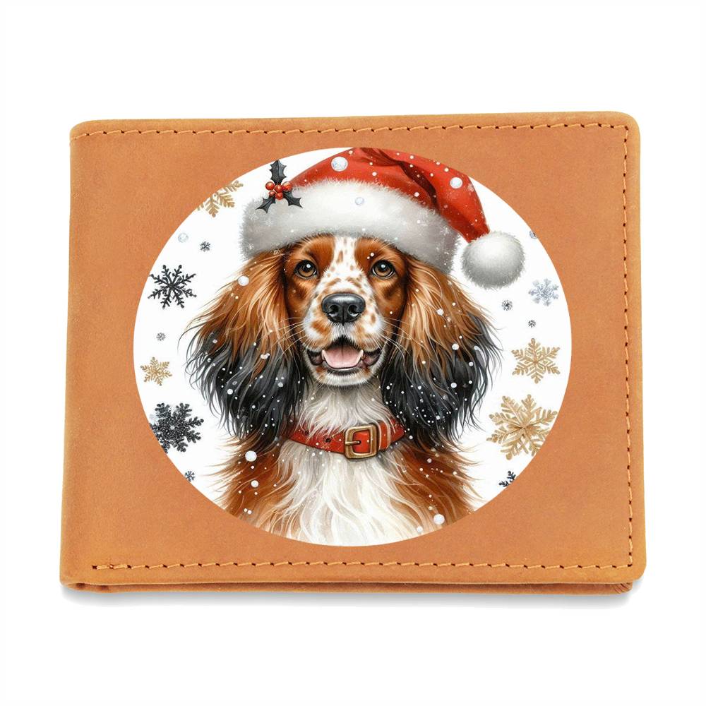 Christmas Dog - Sussex Spaniel - Leather Wallet