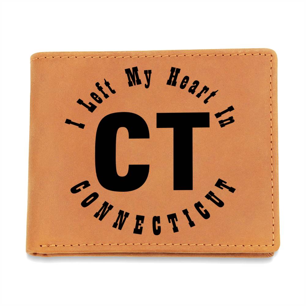 Heart In Connecticut v01 - Leather Wallet