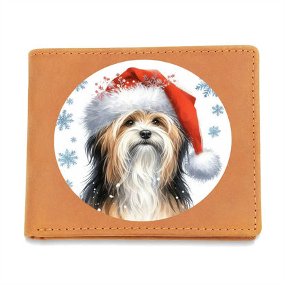 Christmas Dog - Tibetan Terrier - Leather Wallet
