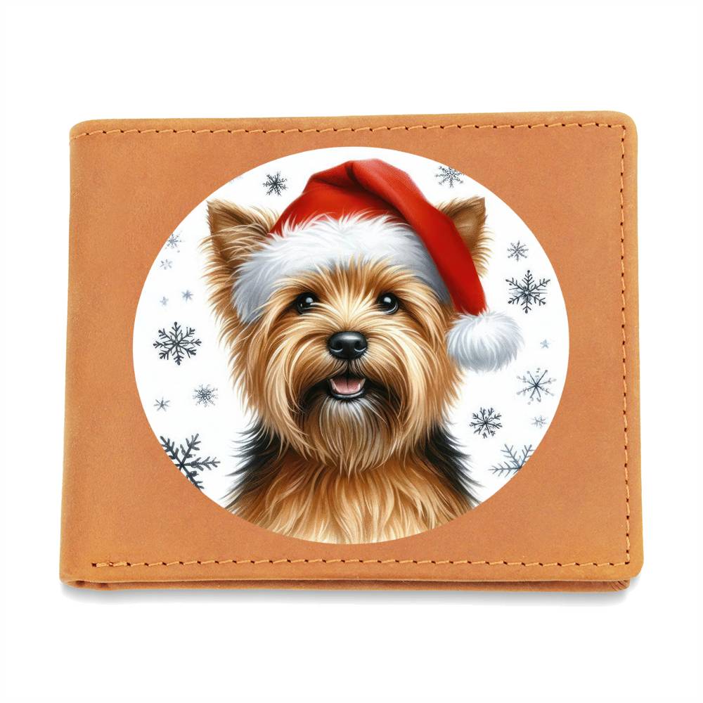 Christmas Dog - Norfolk Terrier - Leather Wallet