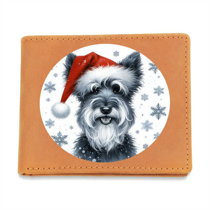 Christmas Dog - Kerry Blue Terrier - Leather Wallet