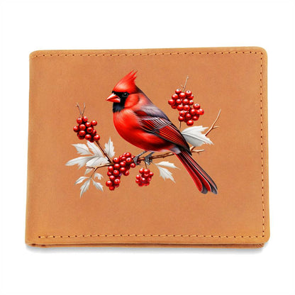 Christmas Cardinal 007 - Leather Wallet