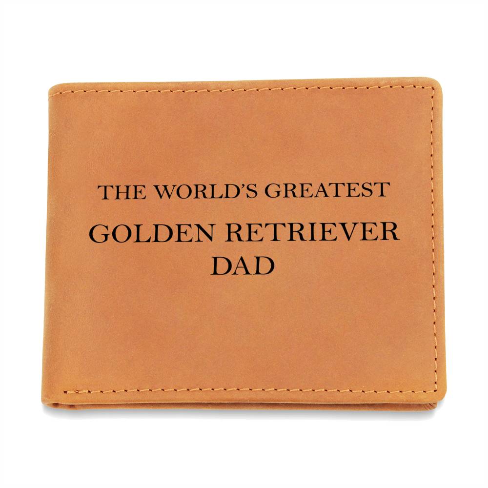 World's Greatest Golden Retriever Dad - Leather Wallet