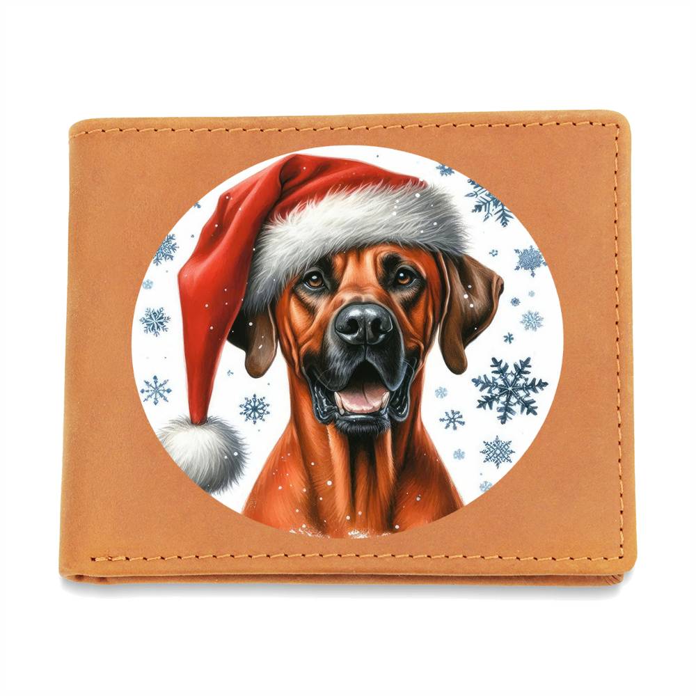 Christmas Dog - Rhodesian Ridgeback - Leather Wallet