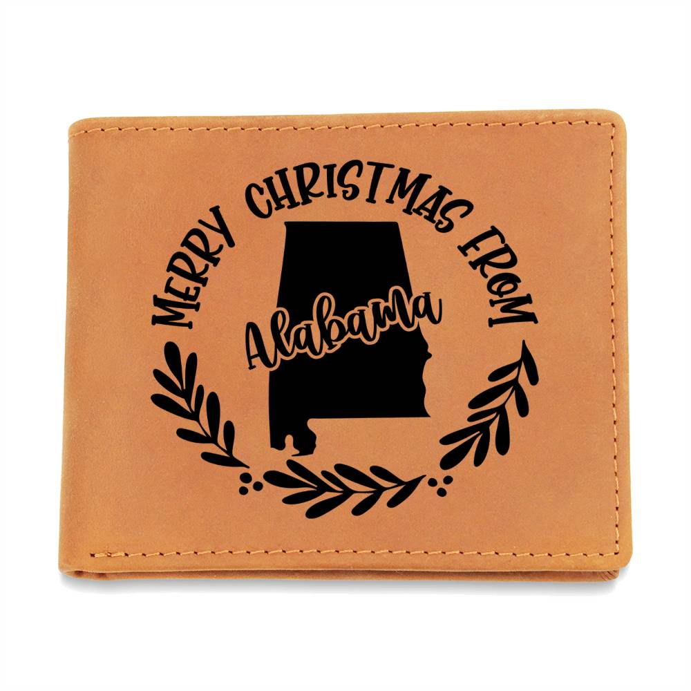Merry Christmas From Alabama - Leather Wallet