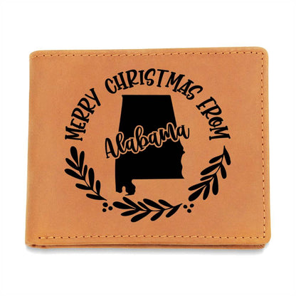Merry Christmas From Alabama - Leather Wallet