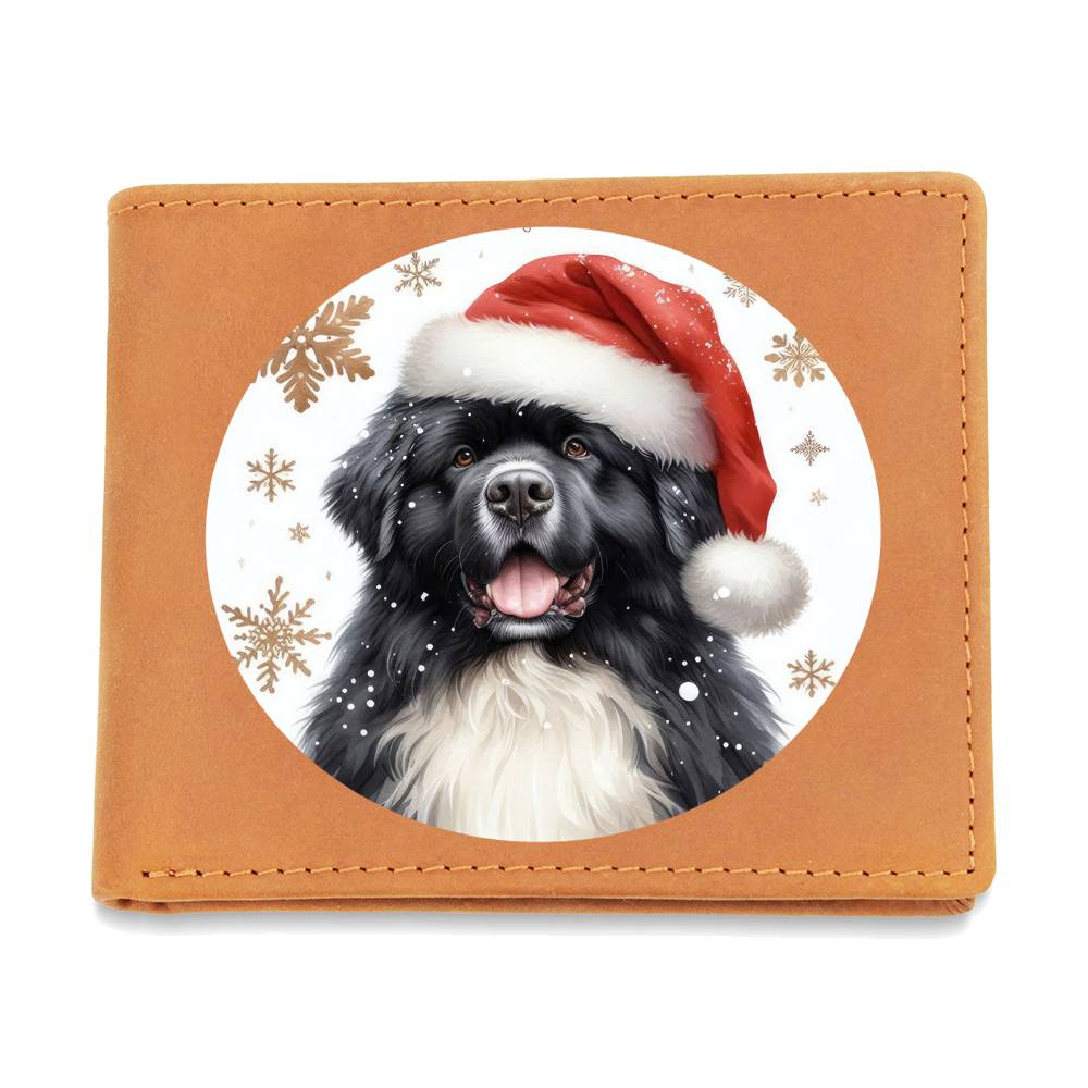 Christmas Dog - Newfoundland - Leather Wallet